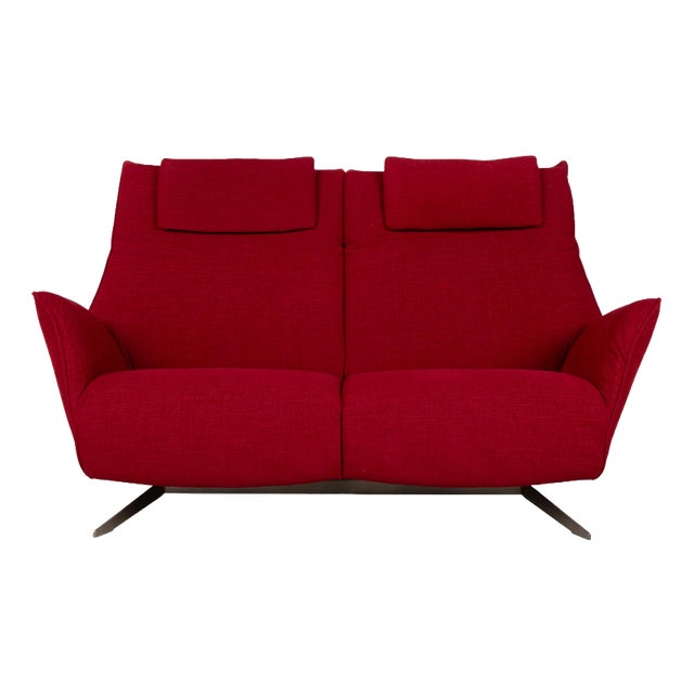 Evita Fabric Two-Seater Red Sofa from Koinor For Sale