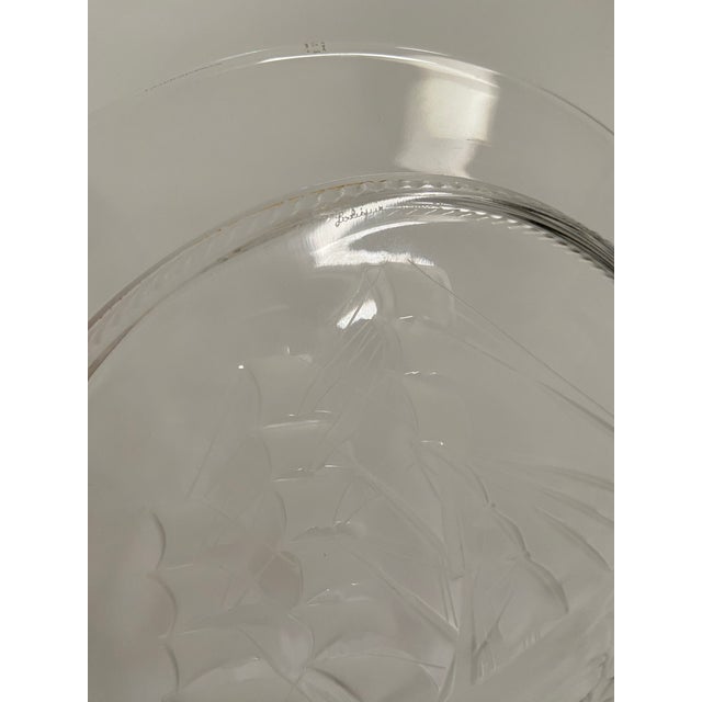 Lalique Pair of Lalique Glass and Frosted Ship Plates For Sale - Image 4 of 5