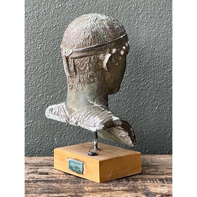 Wood Vintage Classical Greek Style Plaster Bust For Sale - Image 7 of 12