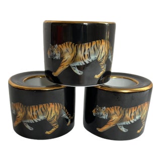 Halcyon Days Magnificent Wildlife Tiger Tea Light Candle Holders For Sale