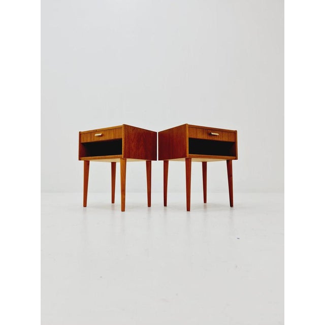 Mid-Century Danish Teak Nightstands, 1960s, Set of 2 For Sale - Image 3 of 12
