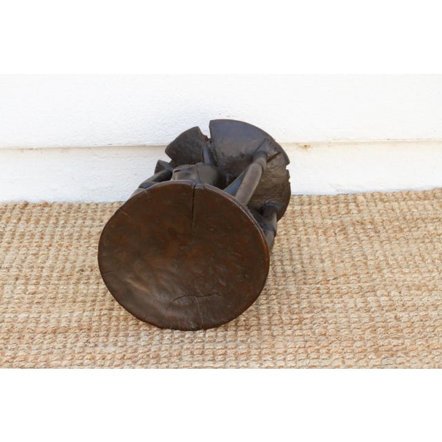 Brown Tribal Songye Figwal Carved Stool For Sale - Image 8 of 10
