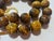 Brown Vintage Carved Tiger's Eye Necklace, Large Carved Natural Tiger Eye Beads, Sterling Silver Gold-Plated Clasp, Statement Necklace For Sale - Image 8 of 9