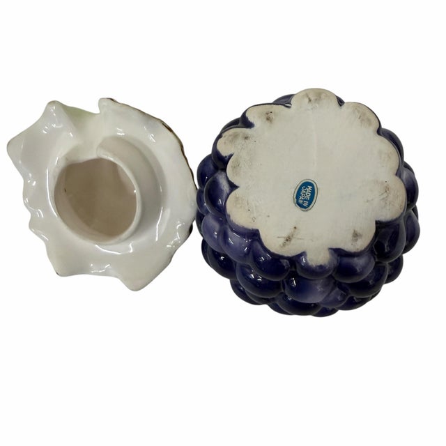 Farmhouse Vintage Grape Cluster Condiment Jar, Japan For Sale - Image 3 of 5