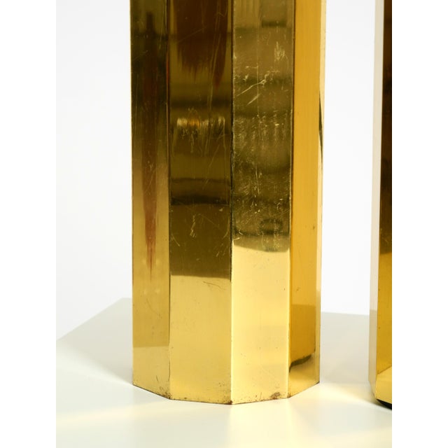 Large Decagonal Brass Pendant Lamps, 1960s, Set of 3 For Sale - Image 17 of 18