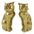 Mid-Century Brass Sitting Cat Figurine Bookends - a Pair For Sale