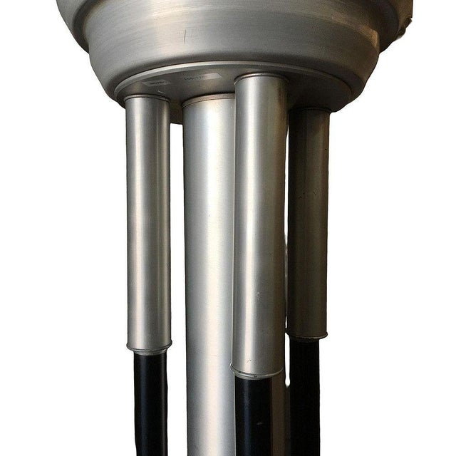 1980s Large Art Deco Revival Machine Age Torchiere Floor Lamp, Pair For Sale In Los Angeles - Image 6 of 8