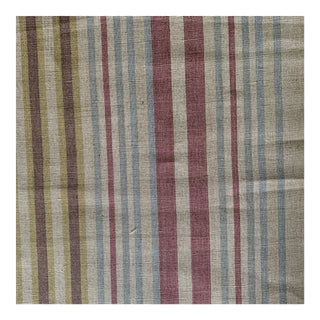 High End Designer Linen Stripe Fabric- 2 7/8 Yards For Sale
