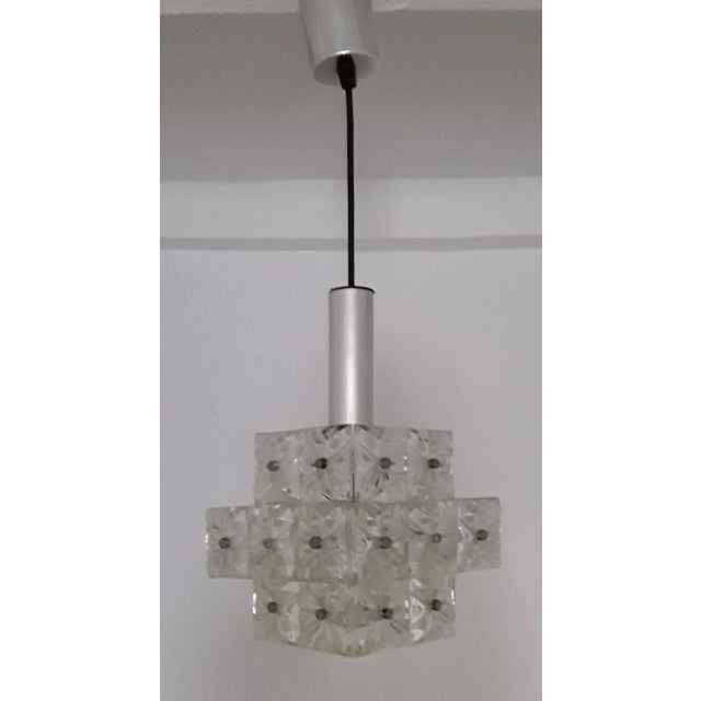 1970s Ceiling Lamp in Acrylic with Silver and Black Plastic Mounting, 1970s For Sale - Image 5 of 5