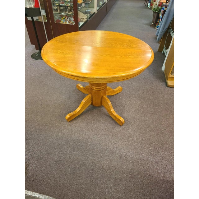 American 1990s Vintage Cal Oak, Inc. Solid Oak Dining Table and Four A-America Chairs. Total Suite of 5. For Sale - Image 3 of 13