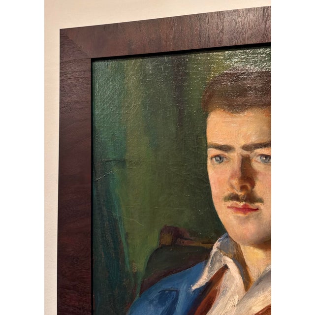 Modern Portrait of e.r.s. Man With a Mustache by Justi Pardi For Sale - Image 3 of 6