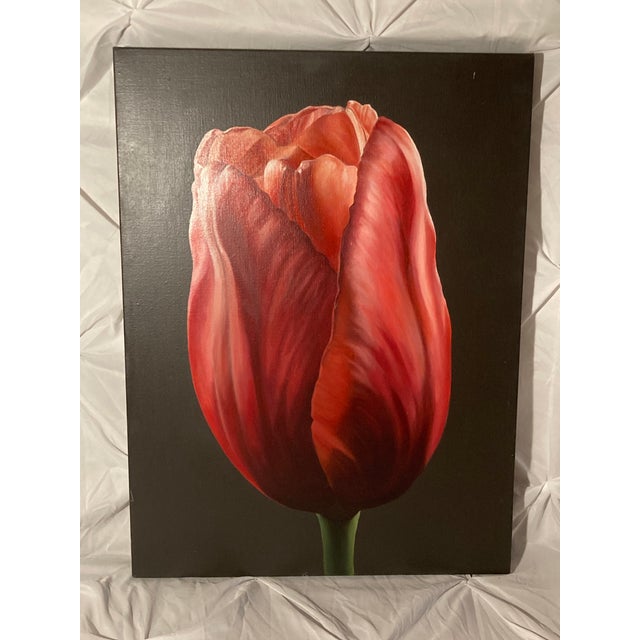 2005 Bright and beautiful tulip painting. Dramatic and stunning. See the back of painting for more details.Bright lively...