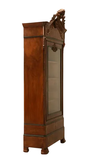 Mid 19th Century French Glazed Burled Walnut Cabinet