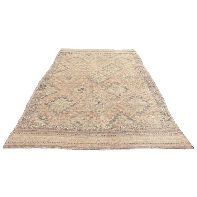 Embroidered vintage handwoven kilim rug from Denizli region of Turkey. Approximatelly 50-60 years old. In very good...