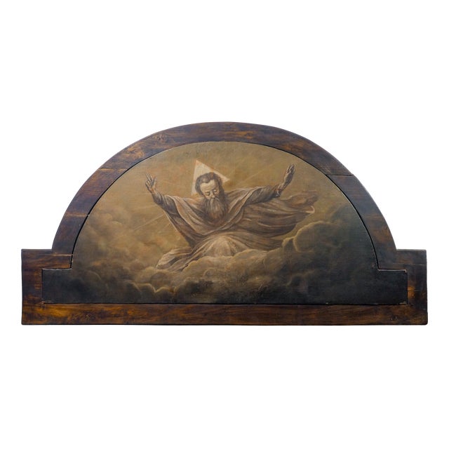 Overdoor Painting of God the Father Trinity, 1800, Oil on Canvas For Sale