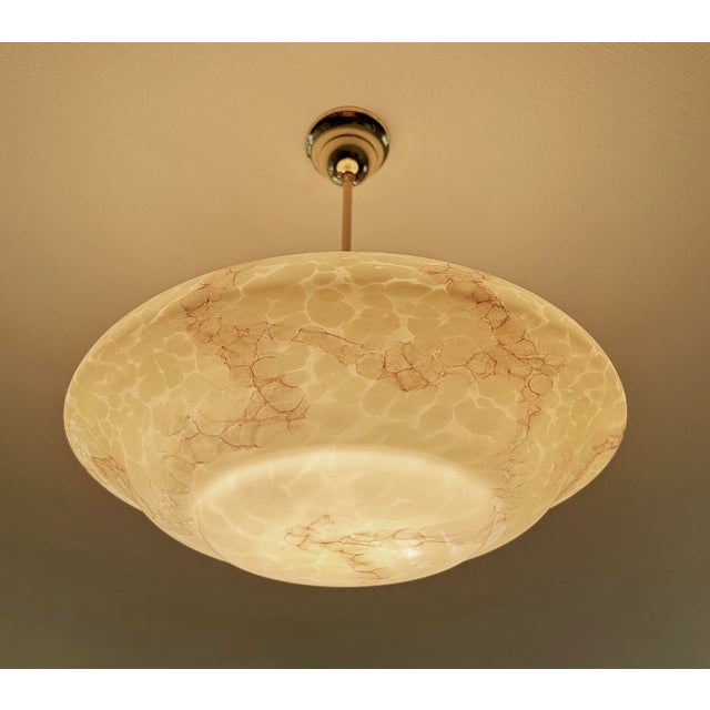 Art Deco Amber Glass Pendant Light, 1930s For Sale - Image 17 of 18