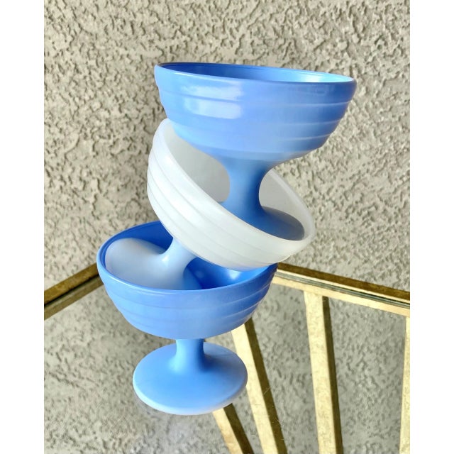 Circa 1940 Hazel Atlas Pastel Moderntone Blue & White