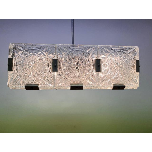 Glass and Chrome Pendant from Kamenicky Senov, Czechoslovakia, 1970s For Sale - Image 4 of 9