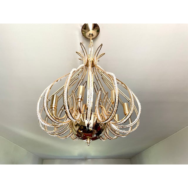 Large Cage Chandelier with Eight Lights, 1970 For Sale - Image 4 of 12