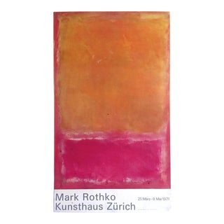 Mark Rothko Vintage 1971 Abstract Expressionist Lithograph Print Collector's Large Swiss Museum Exhibition Poster For Sale