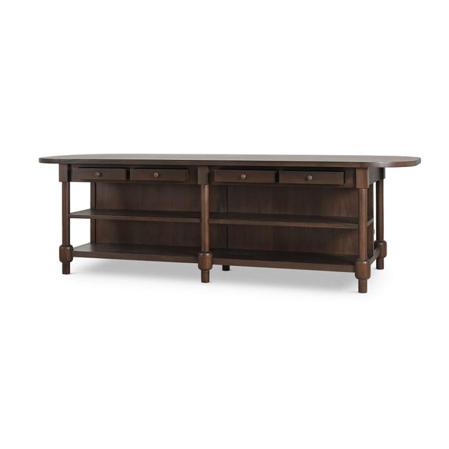 Farmhouse Farmhouse Kitchen Island With Open Shelving For Sale - Image 3 of 10