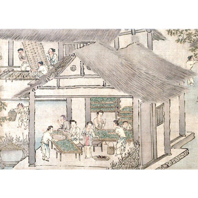 Fine China Trade Watercolor on Paper: Silk Processing—Feeding of Silkworms Circa 1780–1820 For Sale - Image 13 of 13