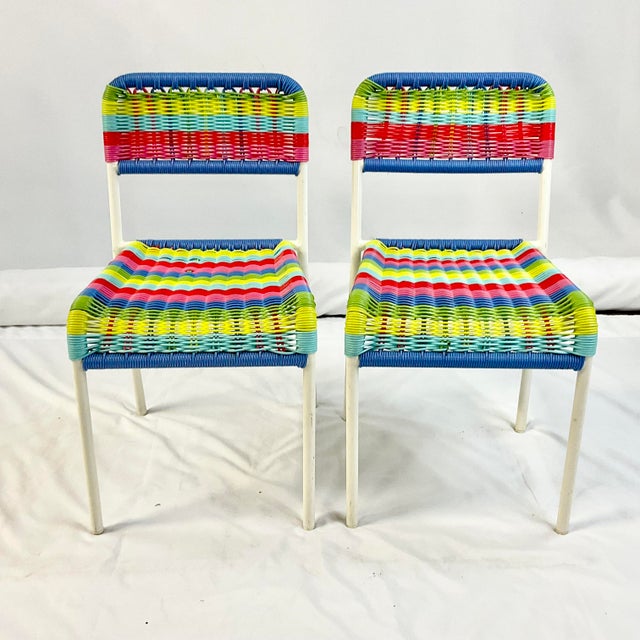 Boho Chic 1990s Vintage Boho Chic Coastal Child Size Patio Chairs - A Pair For Sale - Image 3 of 9