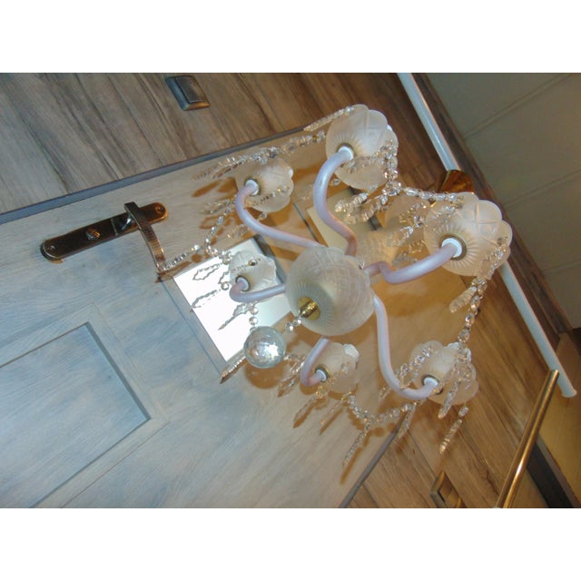 Vintage 60-70s crystal chandelier, dimensions - height 67 cm, diameter 48 cm. European Plug (up to 250V).The wiring of...