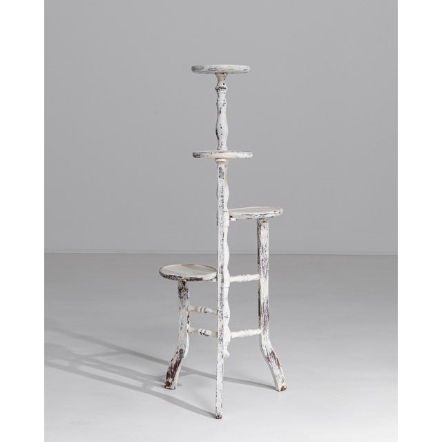 1950s French White Patinated Plant Stand For Sale - Image 10 of 18