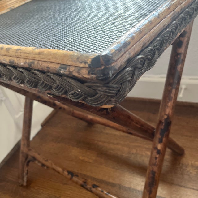 Late 20th Century British Colonial Tortoise Bamboo Wicker Butler’s Tray Table (Ralph Lauren Style) For Sale - Image 11 of 11