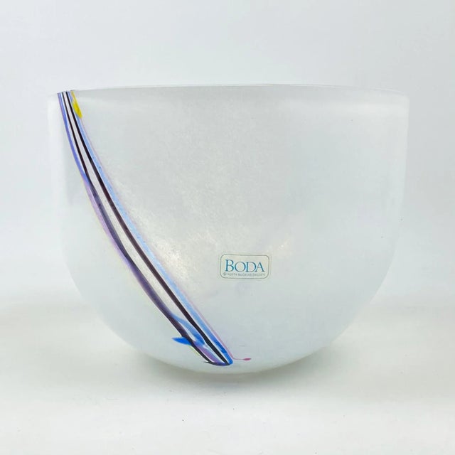 Large Bertil Vallien Kosta Boda Swedish Art Glass Bowl For Sale - Image 13 of 13