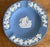 SET OF FOUR VINTAGE WEDGWOOD ENGLAND ASHTRAYS: On group photograph, from LEFT to RIGHT: - Undated Blue on Blue Jasperware...
