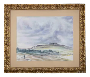 Alfonso Avanessian, Landscape, Original Watercolor, 1990s, Framed