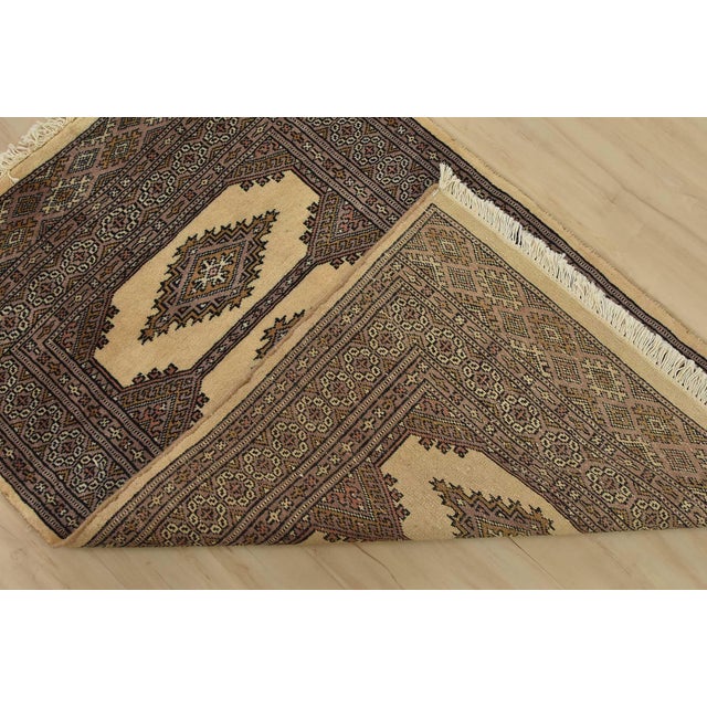 Beige Bokhara Jaldar Rug 2’6” X 3’9” Beige Wool Tribal Hand-Knotted Oriental Carpet For Sale - Image 8 of 9