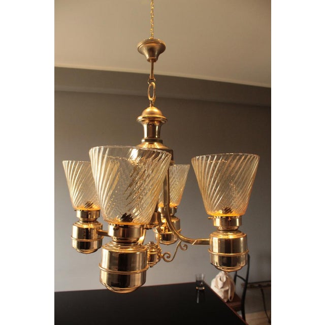 Art Deco Italian Murano Glass Chandelier, 1940s For Sale - Image 9 of 13