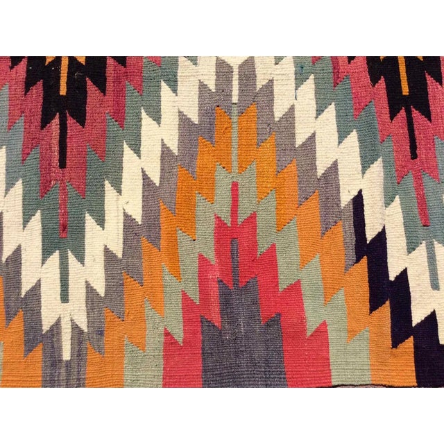 Textile Vintage Turkish Kilim Rug - 42" X 65" For Sale - Image 7 of 9