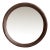 Large Round Wood Walnut Brown Wall Mirror For Sale