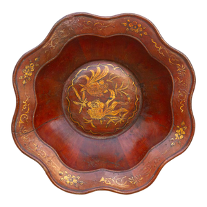 Antique Chinese Gilt Lacquer Lobed Bowl