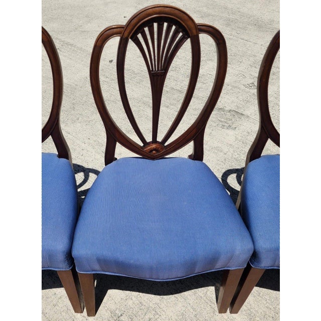 Vintage Hepplewhite Dining Chairs Set of 6 For Sale - Image 10 of 17