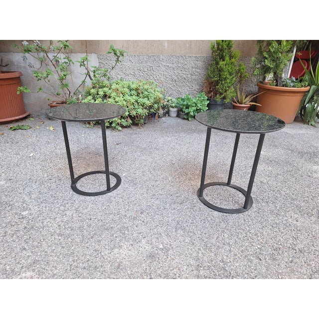 UVI Coffee Tables in Iron and Marble by Laura Griziotti for Arflex, 1980s, Set of 2 For Sale - Image 6 of 10