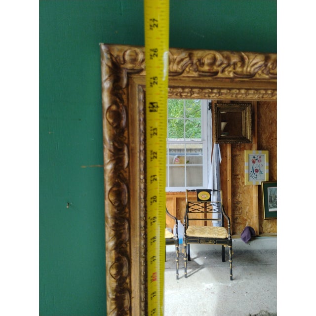 Baroque Antique Handcarved Giltwood Mirror For Sale - Image 3 of 8