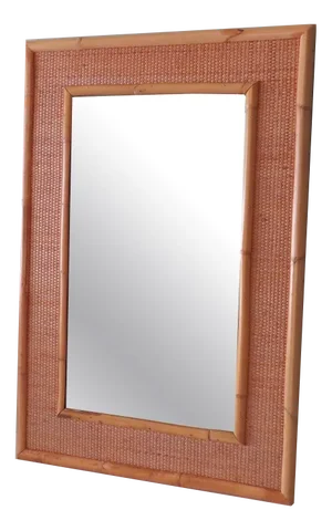 Large Mid-Century Italian Bamboo and Cane Wall Mirror from Vera Dal, 1960s
