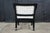 Mid Century Diminutive Black Lacquer Tufted & Striped Chinoiserie Arm Chair For Sale - Image 17 of 18