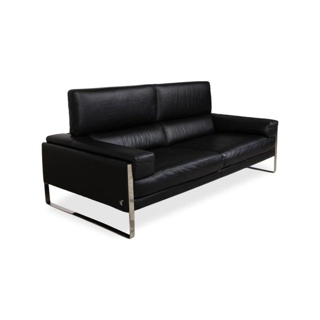 Romeo 2-Seater Sofa in Black Leather and Chrome from Calia For Sale - Image 5 of 17