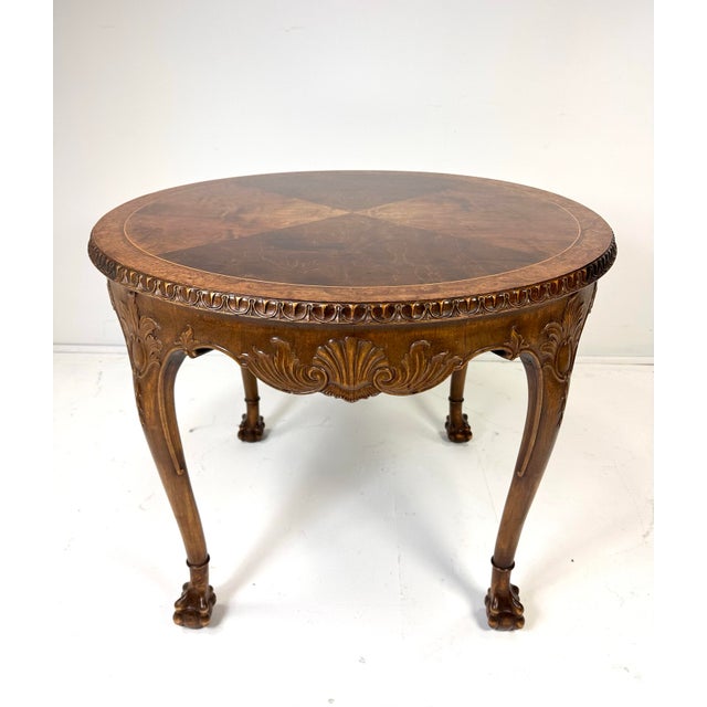 Decorative Swedish center table by G. H. Wrange. 1930’s. Carved Mahogany. Unmarked but from a lager set with pieces that...