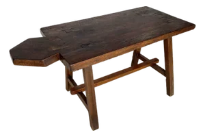 Early 20th Century French Walnut Bread Cutting Board Side Table
