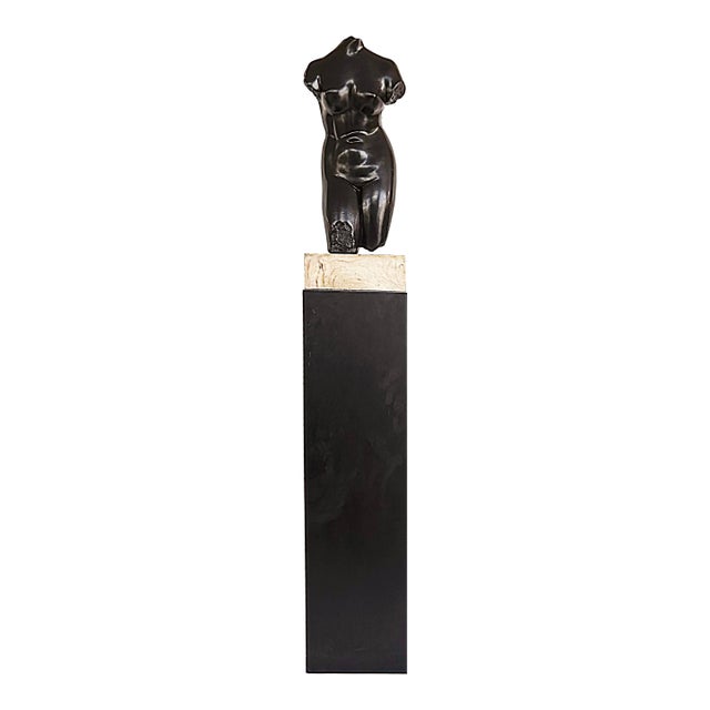 Late 20th Century Alva Studios Aphrodite Sculpture Copy, Museum of Modern Art New York & Pedestal - Set of 2 For Sale
