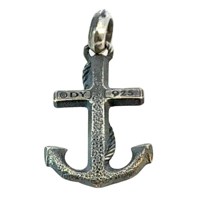 1990s David Yurman Maritime Anchor Pendant Sterling Silver Estate For Sale
