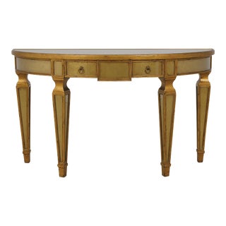 Theodore Alexander Neoclassical Eglomise Console Table For Sale