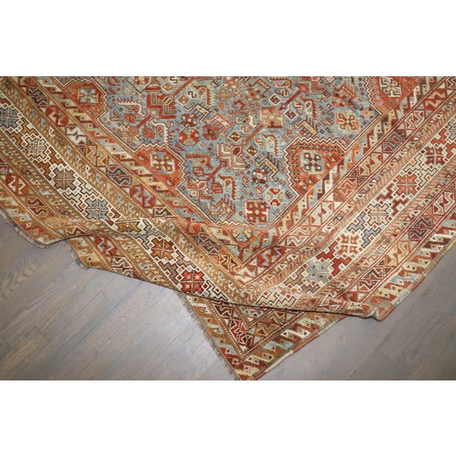 Early 20th Century Large Persian Shiraz Geometric Rug - 9'5" x 14'5" For Sale - Image 10 of 13